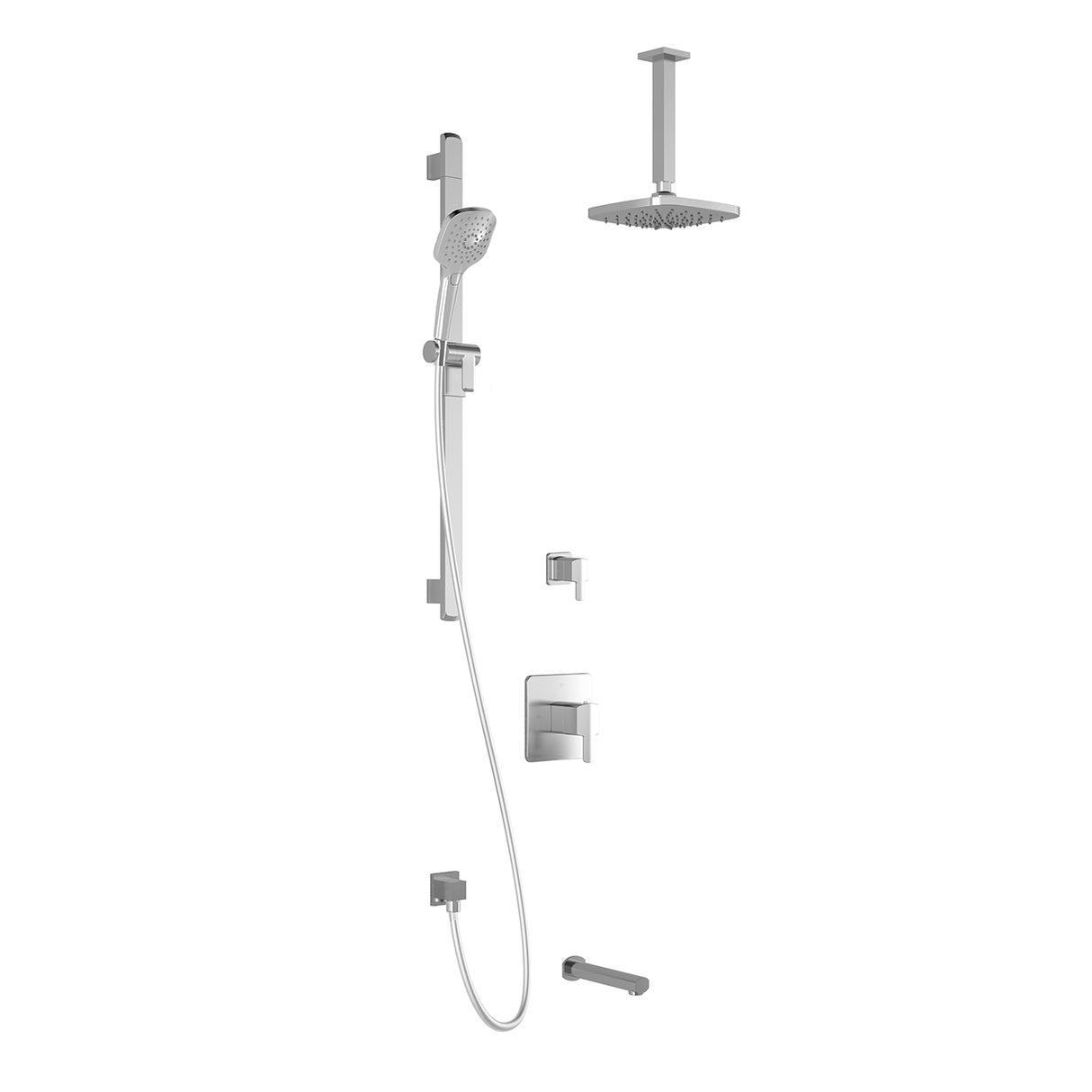 GRAFIK TD3 (Valves Not Included) : AQUATONIK T/P Shower System Vertical Ceiling Arm
