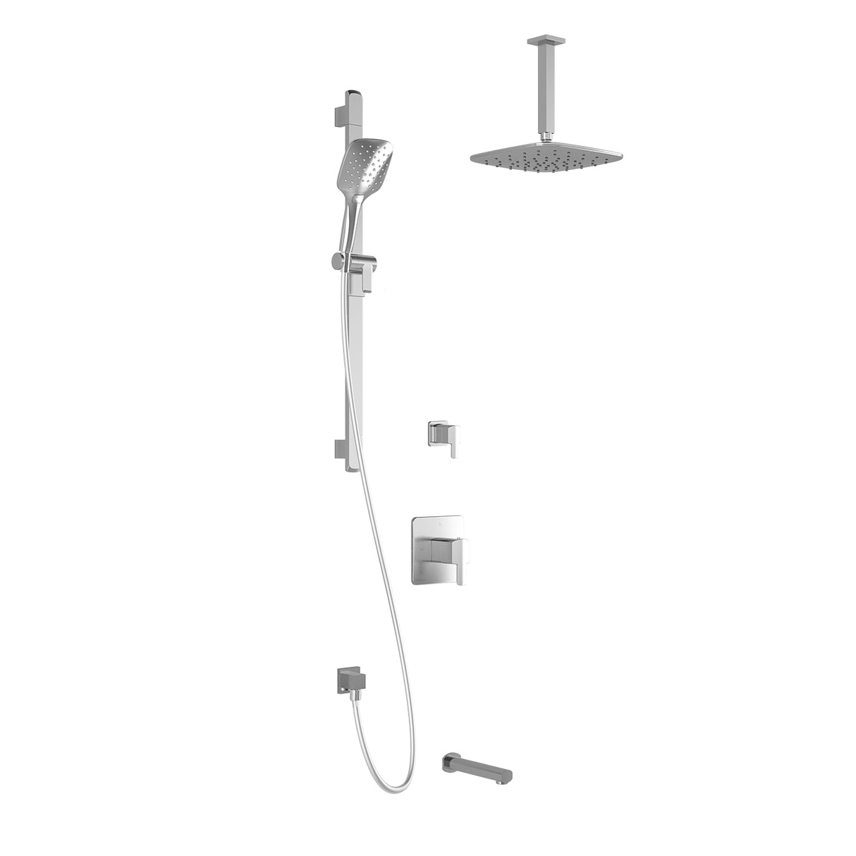 GRAFIK TD3 PLUS : AQUATONIK T/P Shower System Vertical Ceiling Arm Chrome