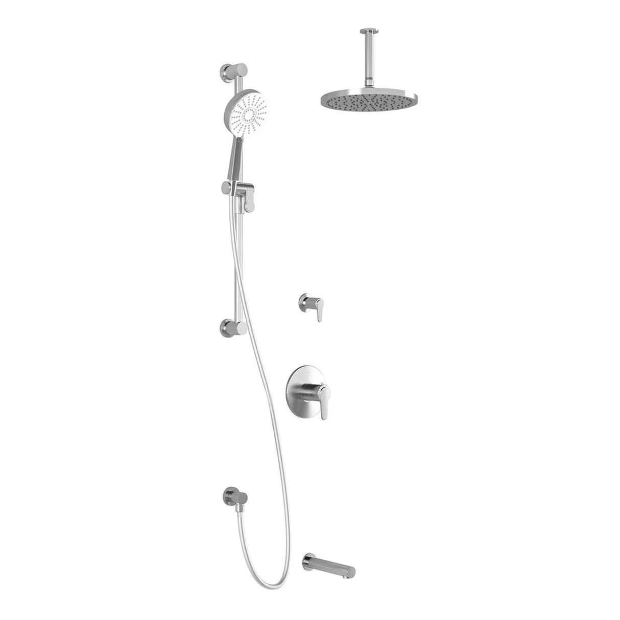 KONTOUR TD3 PLUS : AQUATONIK T/P Shower System with Vertical Ceiling Arm Chrome