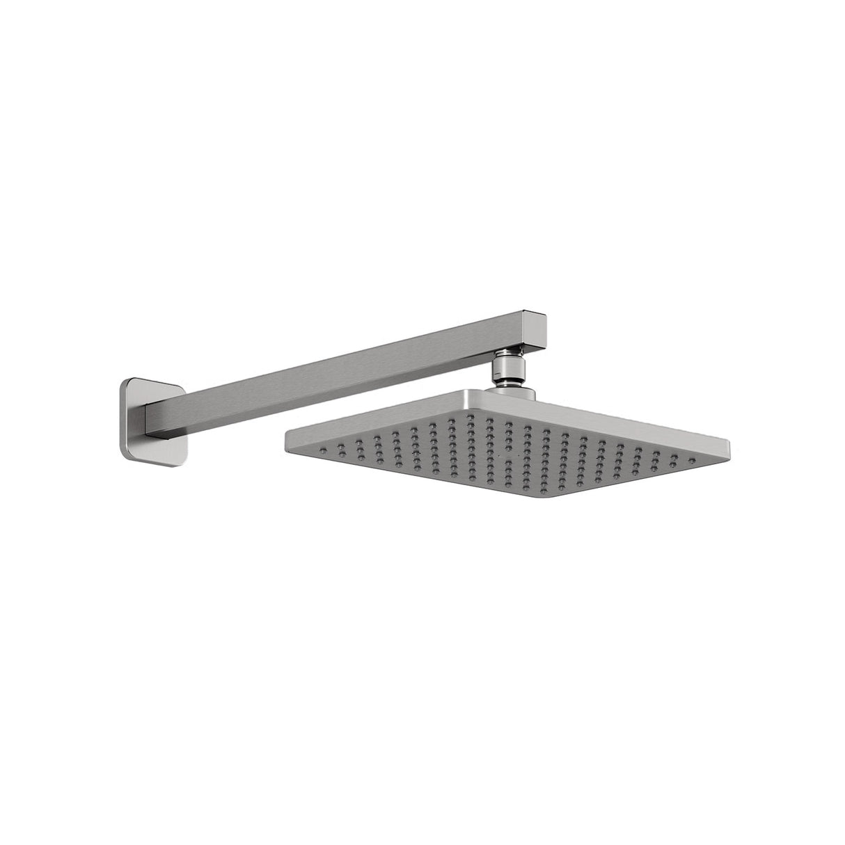 SquareOne 260mm x 188mm (101/4 inches x 7 3/8 inches) Rainhead and 90 Degrees Wall Arm Pure Nickel PVD