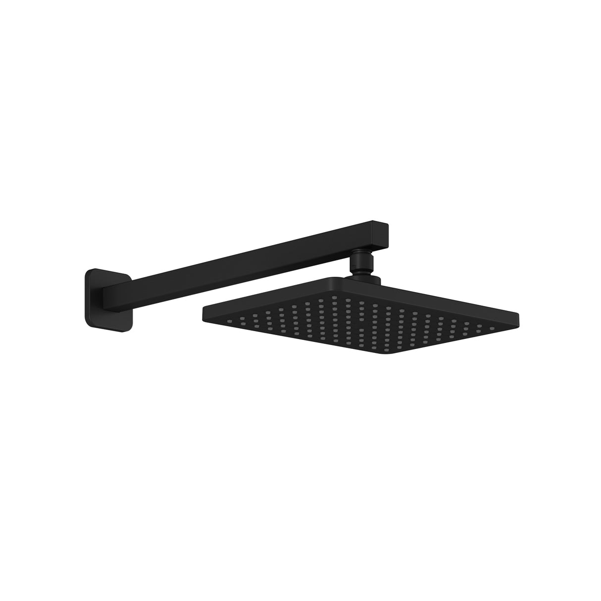 SquareOne 260mm x 188mm (101/4 inches x 7 3/8 inches) Rainhead and 90 Degrees Wall Arm Matte Black