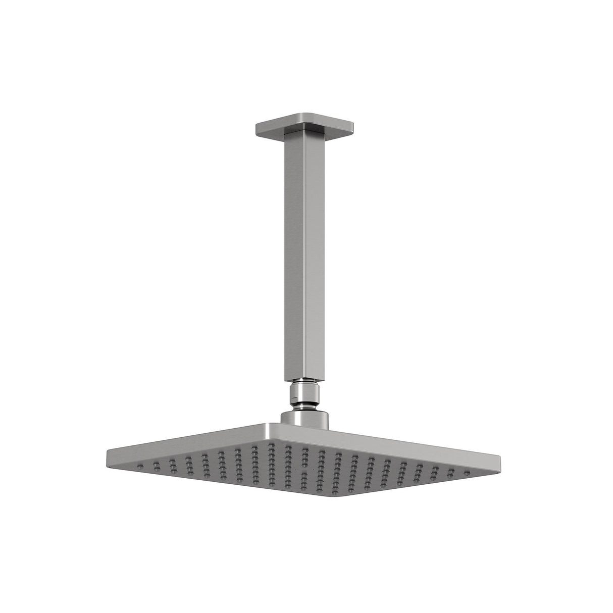 SquareOne 260mm x 188mm (101/4 inches x 7 3/8 inches) Rainhead and Vertical Ceiling Arm Pure Nickel PVD