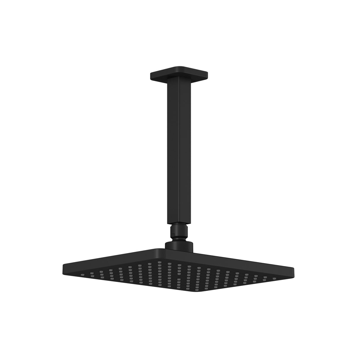 SquareOne 260mm x 188mm (101/4 inches x 7 3/8 inches) Rainhead and Vertical Ceiling Arm Matte Black