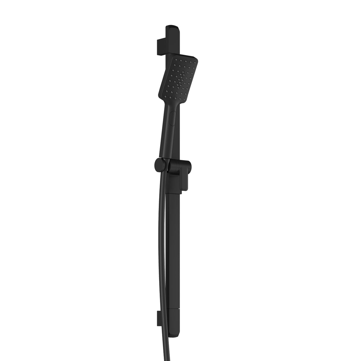 SquareOne 2-Jet Handshower, Wallbar and 60 inches Flexible and Soft PVC Hose Assembly Matte Black