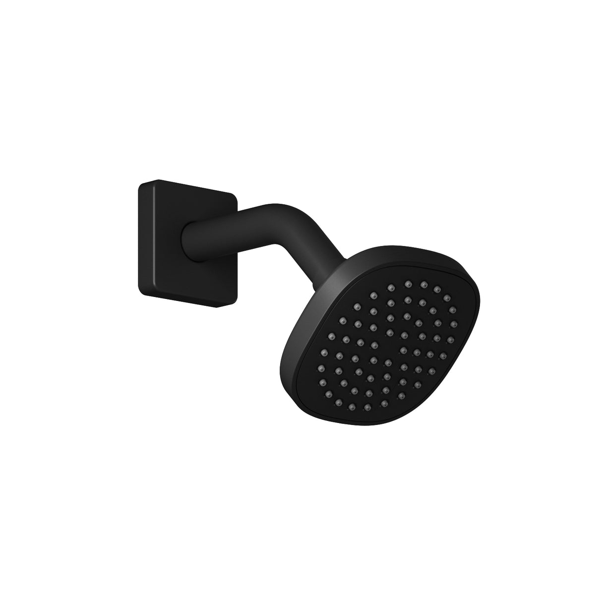 SOBRIO - 100mm (4 inches') Showerhead and 184mm (71/4 inches) 45 Wallarm With Square Flange