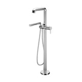 BASICO - Pressure Balance Floormount Tub Filler with Handshower - Cartridge Included Without Rough-In -