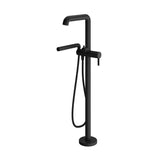 BASICO - Pressure Balance Floormount Tub Filler with Handshower - Cartridge Included Without Rough-In -