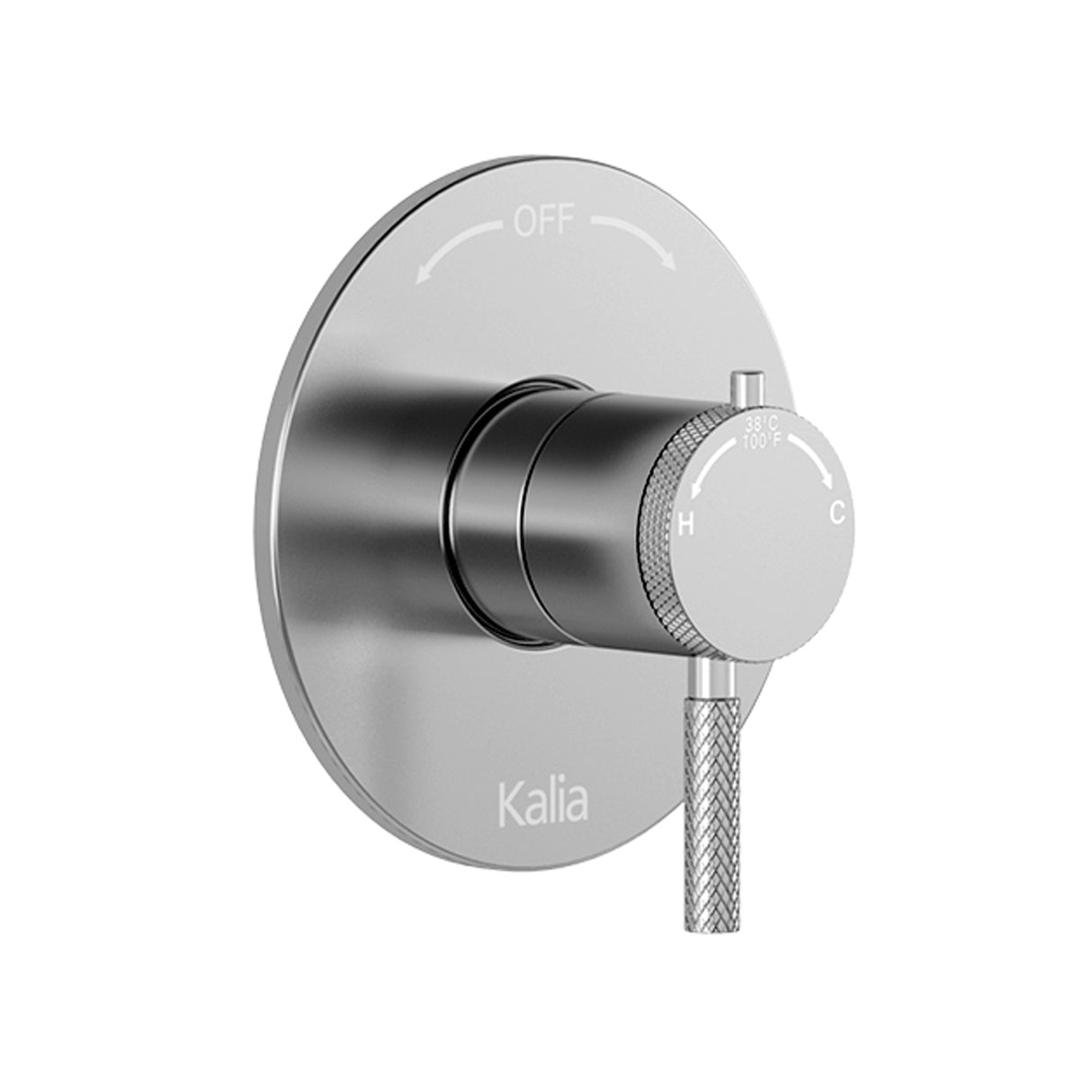 PRECISO Round Decorative Trim for 2-Way Type T/P 1/2 inches Coaxial Valve with Diverter Chrome