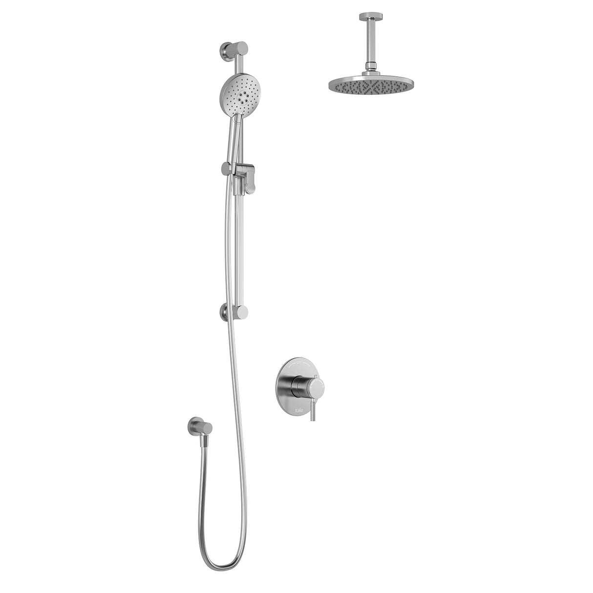 PRECISO TCD1 (Valve Not Included) : AQUATONIK T/P Coaxial Shower System with Vertical Ceiling Arm Chrome