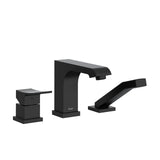 Zendo 3-piece deck-mount tub filler with hand shower trim
