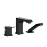 Zendo 3-piece deck-mount tub filler with hand shower trim