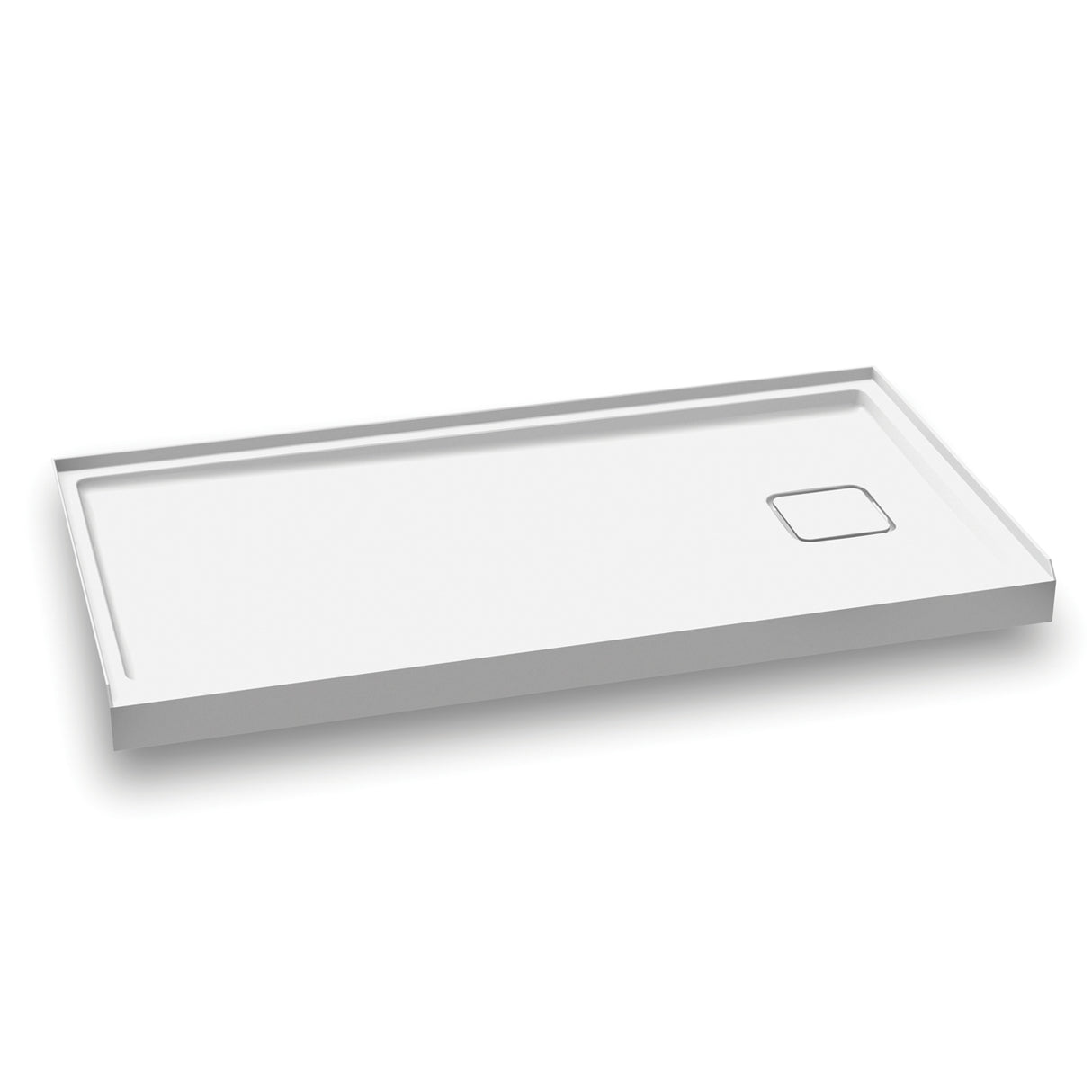 KOVER 60x32 Rectangular Acrylic Shower Base 60x32 with Right Drain and Integrated Tiling Flange on 3 Sides