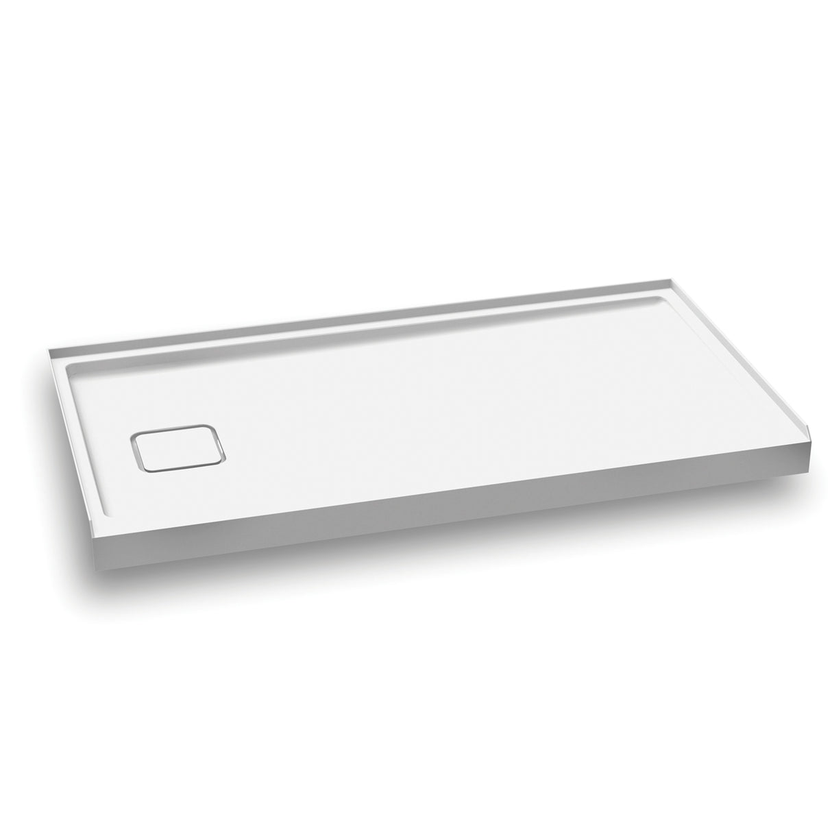 KOVER 60x32 Rectangular Acrylic Shower Base 60x32 with Left Drain and Integrated Tiling Flange on 3 Sides
