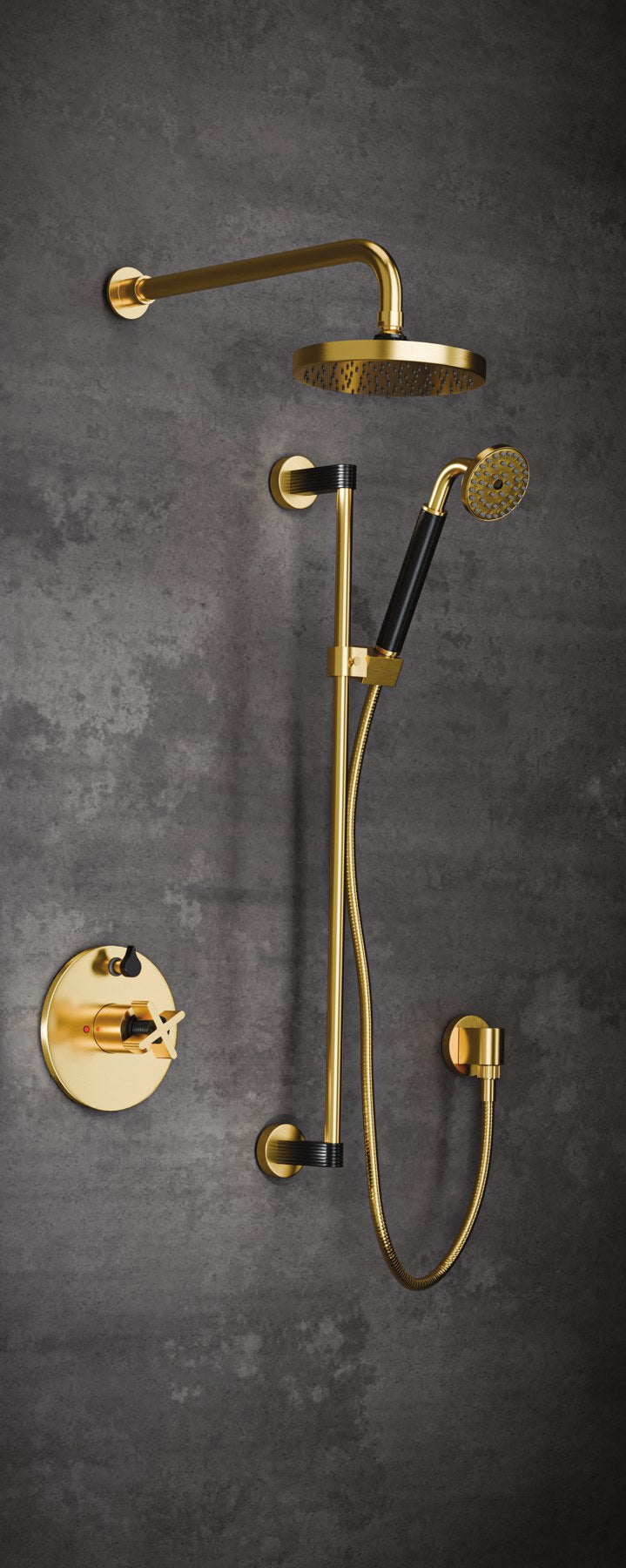 Rubinet TenX Pressure Balance Shower Valve with Stops & Two Way Diverter Trim Only (T2YTXR)