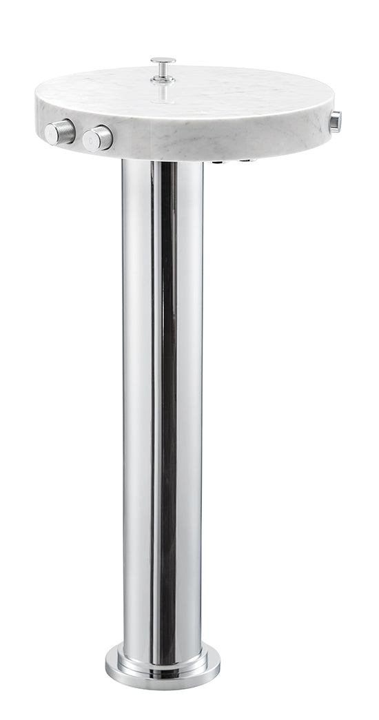 Floormount tub filler with hidden handshower