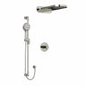 Type T/P (thermostatic/pressure balance) " coaxial 3-way system with hand shower rail and rain and cascade shower head