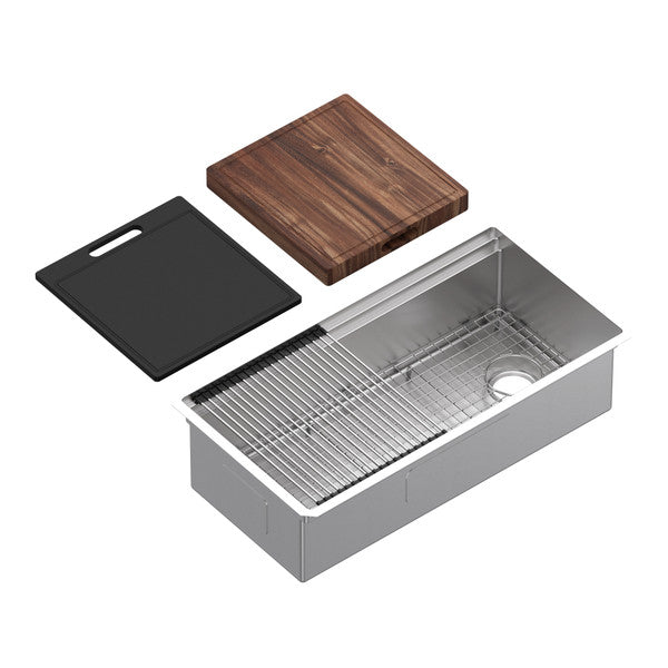 Culinario 36" Stainless Steel Chef/Workstation Sink With Accessories - Brushed Stainless Steel