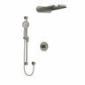 Type T/P (thermostatic/pressure balance) " coaxial 3-way system with hand shower rail and rain and cascade shower head