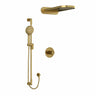 Type T/P (thermostatic/pressure balance) " coaxial 3-way system with hand shower rail and rain and cascade shower head