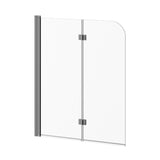 FLIP - 2-panel Frameless Pivot Bath shield 46 inches' x 56 inches Clear Glass