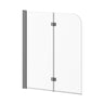 FLIP - 2-panel Frameless Pivot Bath shield 46 inches' x 56 inches Clear Glass