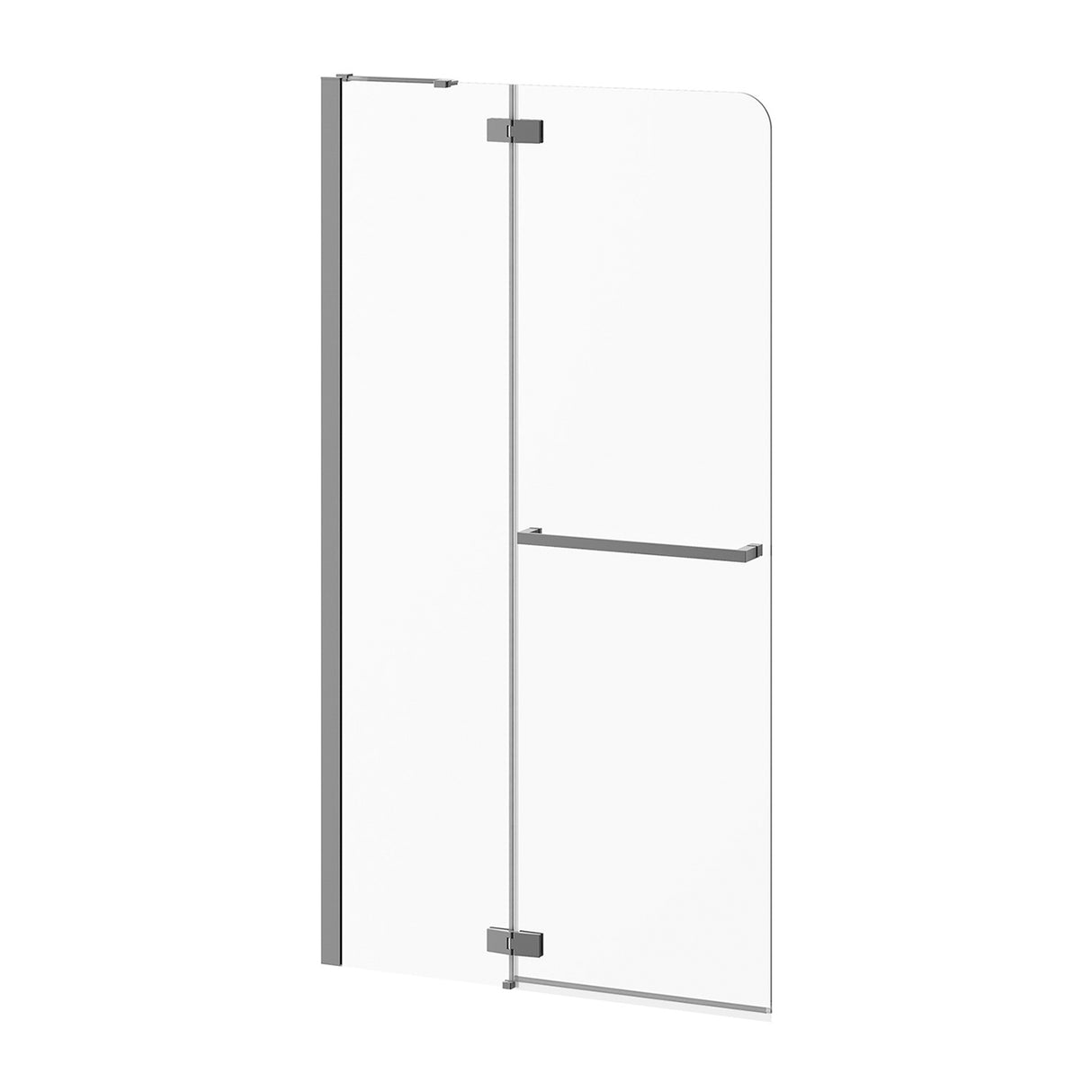 PRATIKA Shower Shield 42 inches' x 77 inches Chrome Clear Duraclean Glass