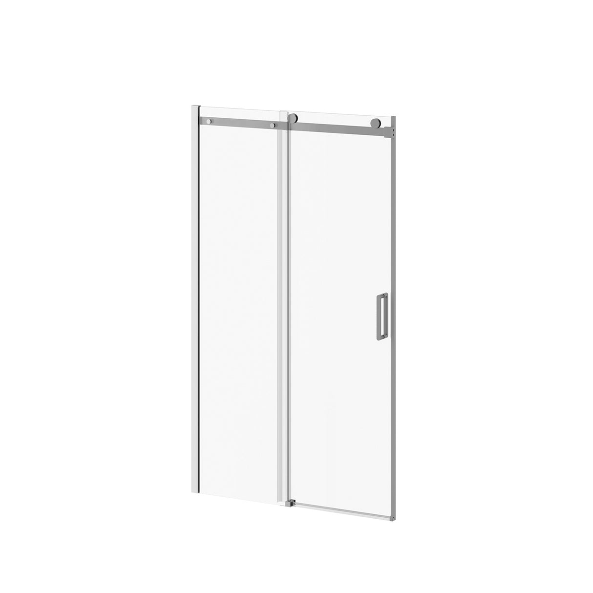 KONCEPT-II - 48 inchesx77 inches Alcove Sliding Shower Door with Fixed and Mobile Panel (Reversible) Clear Glass