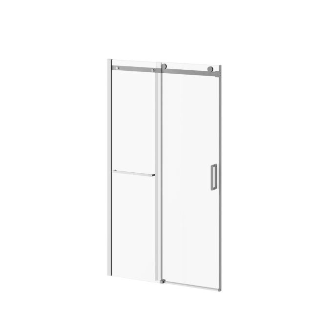KONCEPT-II W/ TOWEL BAR - 48 inchesx77 inches Alcove Sliding Shower Door with Fixed and Mobile Panel (Reversible) Clear Glass