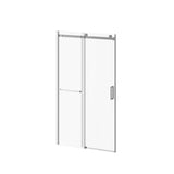 KONCEPT-II W/ TOWEL BAR - 48 inchesx77 inches Alcove Sliding Shower Door with Fixed and Mobile Panel (Reversible) Clear Glass