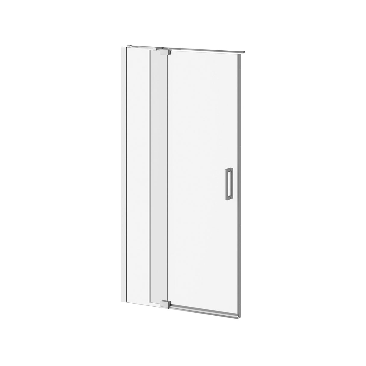 DISTINK 42 inchesx77 inches 2-Panel Pivot Shower Door for Alcove Inst. (Reversible) Clear Duraclean Glass