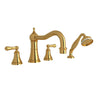 Georgian Era 4-Hole Deck Mount Tub Filler With Column Spout