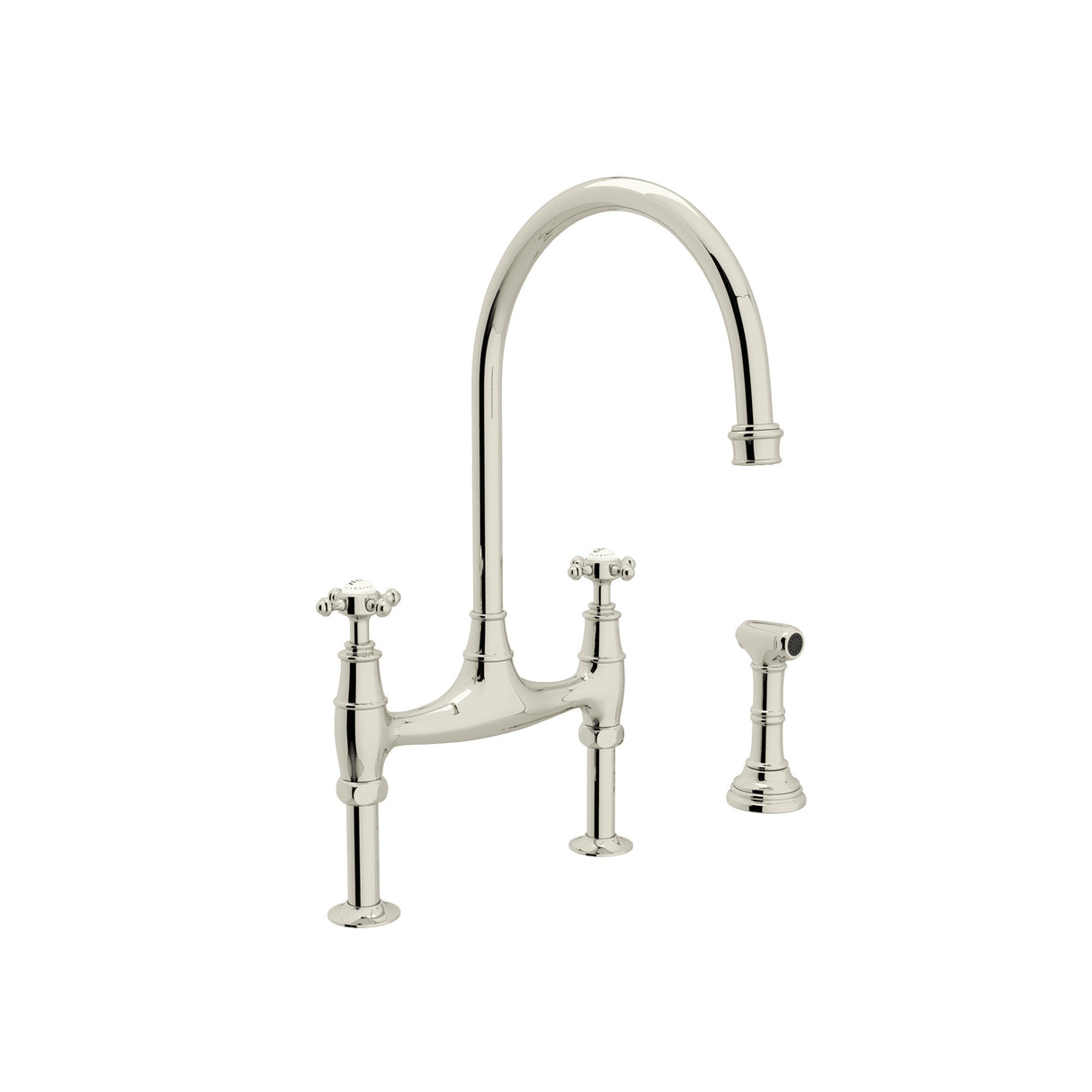 Georgian Era Bridge Kitchen Faucet With Side Spray