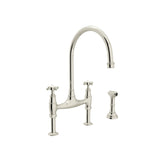 Georgian Era Bridge Kitchen Faucet With Side Spray