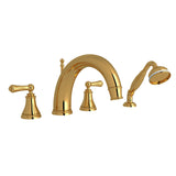 Georgian Era 4-Hole Deck Mount Tub Filler With C-Spout