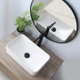 STYLISH 19 inch White Rectangular Ceramic Vessel Bathroom Sink