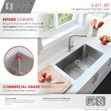 STYLISH 30 inch Single Bowl Stainless Steel Kitchen Sink with Square Strainer