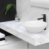 STYLISH 16 inch White Round Ceramic Vessel Bathroom Sink