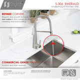 STYLISH 28 inch Single Bowl Undermount Stainless Steel Kitchen Sink