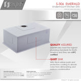 STYLISH 28 inch Single Bowl Undermount Stainless Steel Kitchen Sink