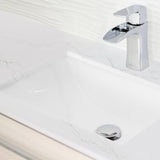 STYLISH 18 inch Rectangular Undermount Bathroom Sink with Overflow Polished Chrome