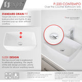 STYLISH 19 inch Rectangular Vessel Bathroom Sink