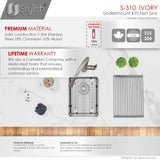 STYLISH 14 inch Single Bowl Undermount Stainless Steel Kitchen Sink Laundry