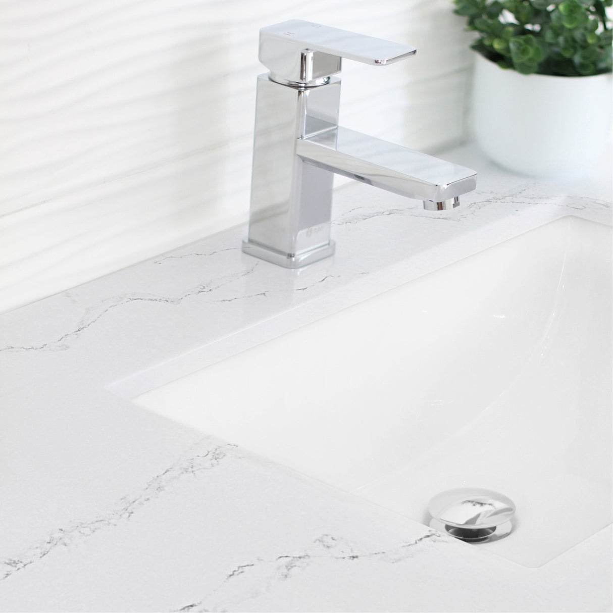 STYLISH 21 inch Rectangular Undermount Bathroom Sink with Overflow Polished Chrome