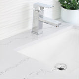 STYLISH 21 inch Rectangular Undermount Bathroom Sink with Overflow Polished Chrome