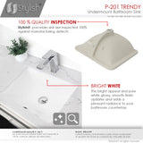 STYLISH 18 inch Rectangular Undermount Bathroom Sink with Overflow Polished Chrome