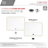 STYLISH 20 3/4 inch Rectangular Undermount Bathroom Sink with Overflow Polished Chrome