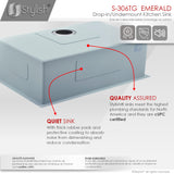 STYLISH 28 inch Single Bowl Drop-in/Undermount Stainless Steel Kitchen Sink S-306G