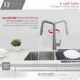 STYLISH Kitchen Sink Faucet Single Handle Pull Down Dual Mode Lead Free