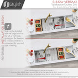 STYLISH 42 inch Workstation 70/30 Double Bowl Undermount Kitchen Sink with Built in Accessories