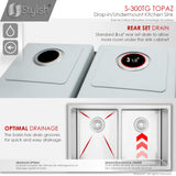 STYLISH 28 inch Double Bowl Dual mount 18G Stainless Steel Kitchen Sink with Grids and Strainers